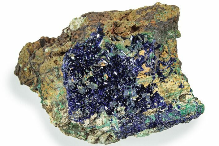 Sparkling Azurite and Malachite Crystal Association - China #217629